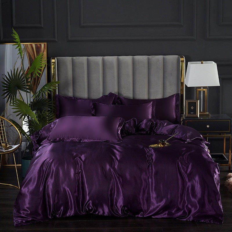 📢📢40% OFF !! ⏰25 Momme Luxury Pure Mulberry Silk Bedding Set of 4（1x Quilt Cover + 1x Bedsheet + 2x Pillowcases）