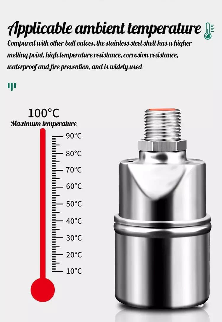 📢📢50% OFF !! ⏰304 Stainless Steel Water Level Control Float Valve – Auto Shut-Off, No Electricity, Rust-Proof 💧