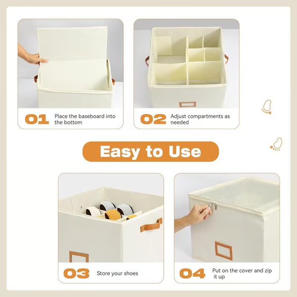 📢📢50% OFF !!⏰ 2026 Sale — Over 42,300 Sold!📦 Fabric Shoe Organizer Storage Box