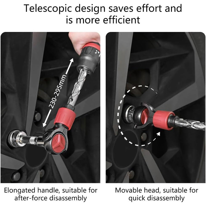 3/8 Drive Ratchet Wrench - 72T Steel Socket Wrench with Flexible Head & Reversible Switch