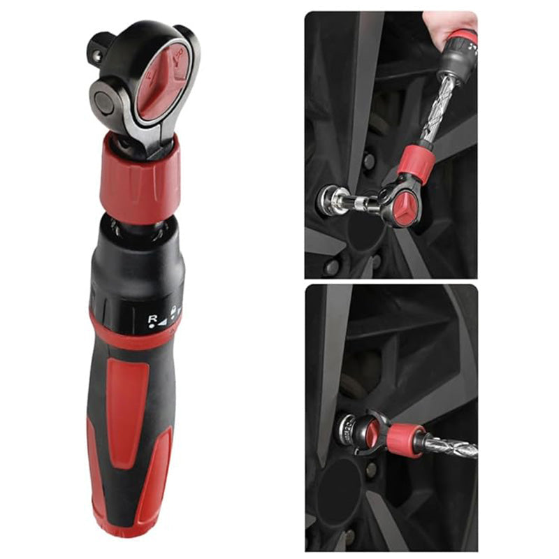 3/8 Drive Ratchet Wrench - 72T Steel Socket Wrench with Flexible Head & Reversible Switch
