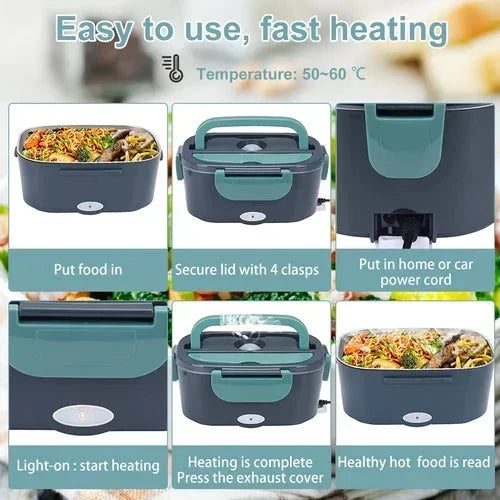 🍱 FLASH SALE: 50% OFF! 🔌 2-in-1 Portable Electric Lunch Box (60W) – Dual Voltage (12V/230V), 1.5L Stainless Steel & Fast Heating ✨