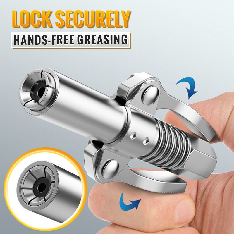 📢📢50% OFF !! ⏰⚙️High Pressure Dual Handle Grease Gun Coupler🛢️⛽
