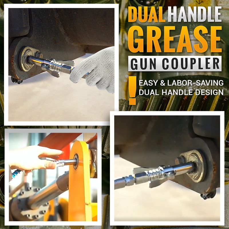 📢📢50% OFF !! ⏰⚙️High Pressure Dual Handle Grease Gun Coupler🛢️⛽