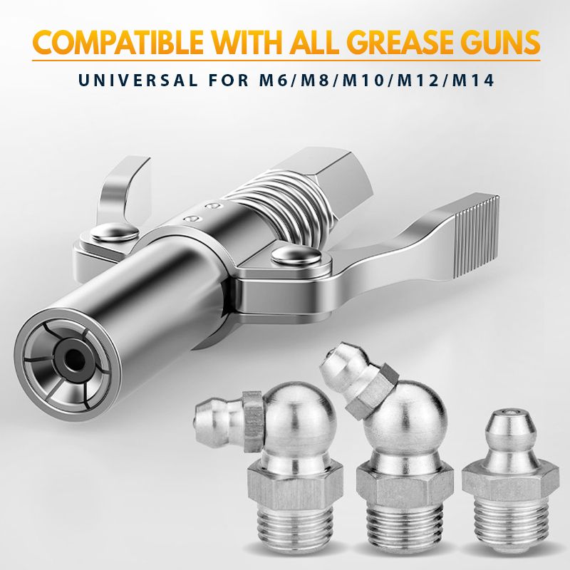 📢📢50% OFF !! ⏰⚙️High Pressure Dual Handle Grease Gun Coupler🛢️⛽