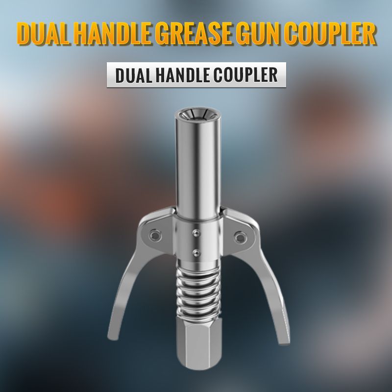 📢📢50% OFF !! ⏰⚙️High Pressure Dual Handle Grease Gun Coupler🛢️⛽