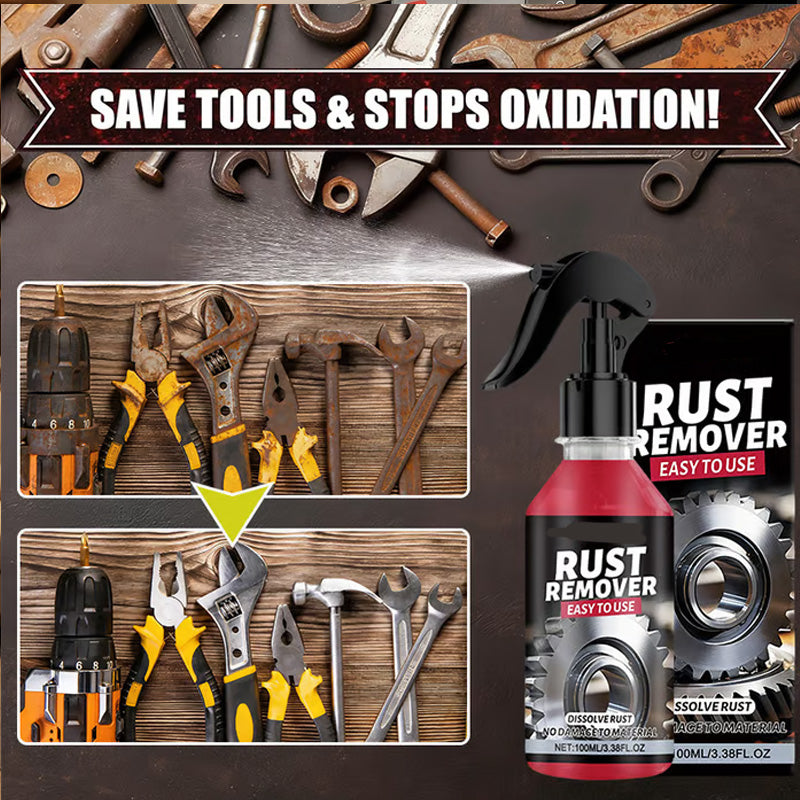 📢📢50% OFF !! ⏰Multi-Purpose Metal Rust Remover Spray – Dissolves rust quickly, prevents re-corrosion & safe for tools, auto parts or outdoor gear 🛠️