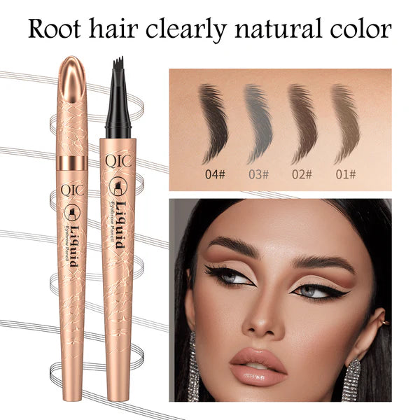 🔥 BUY 1 GET 1 FREE! 🔥 3D Microblading Eyebrow Pencil – 4-Prong Tip, Waterproof & Natural Hair-Like Strokes 🖌️