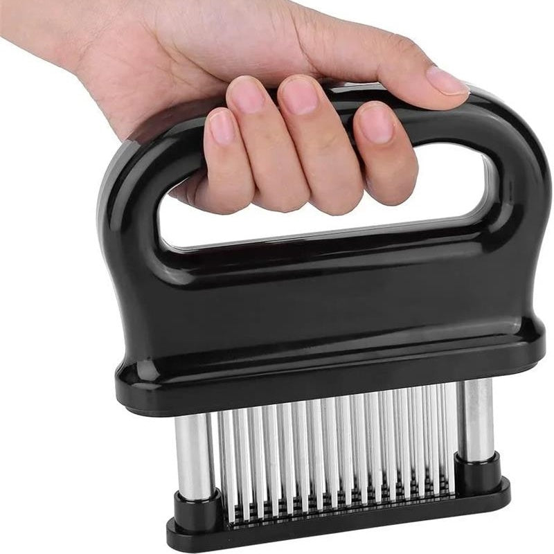 📢📢50% OFF !! ⏰Meat Tenderizer with 48 Stainless Steel Blades – Tenderize in Seconds, Dishwasher-Safe & Safe Storage Cover Included! 🔪