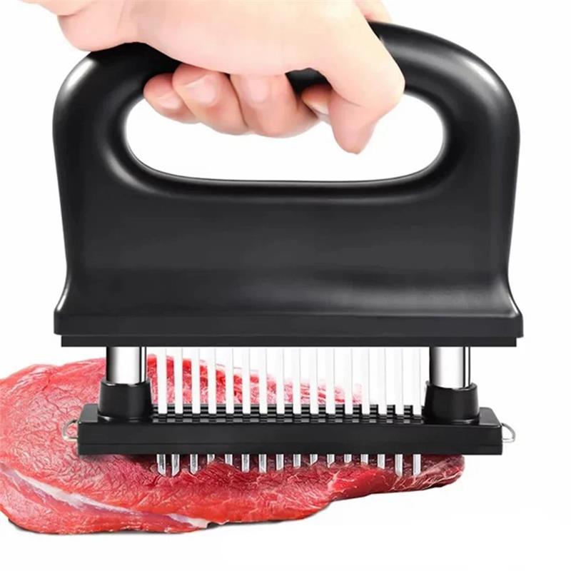 📢📢50% OFF !! ⏰Meat Tenderizer with 48 Stainless Steel Blades – Tenderize in Seconds, Dishwasher-Safe & Safe Storage Cover Included! 🔪