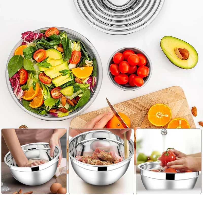📢📢40% OFF !! ⏰ 6 Stainless Steel Bowls with 3 Graters – Stackable Design 🍽️