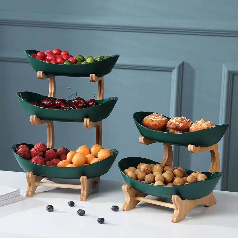 🔥30% OFF🔥3-Tier Fruit Bowl with Wooden Stand