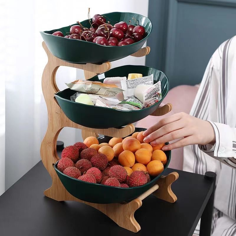 🔥30% OFF🔥3-Tier Fruit Bowl with Wooden Stand