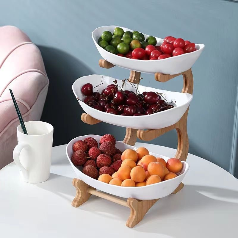 🔥30% OFF🔥3-Tier Fruit Bowl with Wooden Stand
