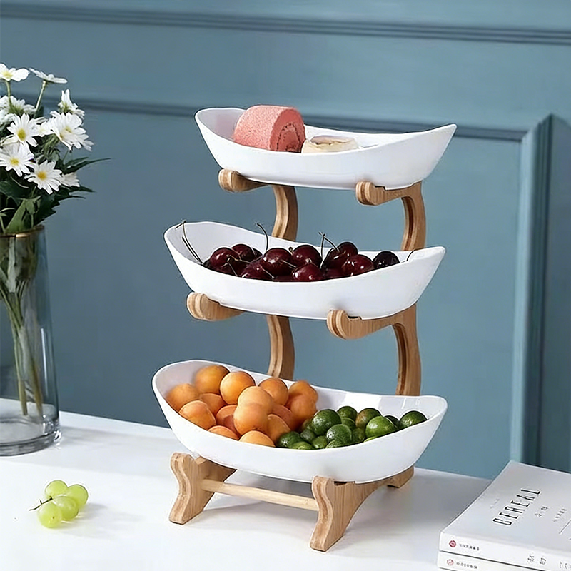 🔥30% OFF🔥3-Tier Fruit Bowl with Wooden Stand
