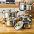 🔥35% OFF🔥5-Piece Stainless Steel Cookware Set with Glass Lids