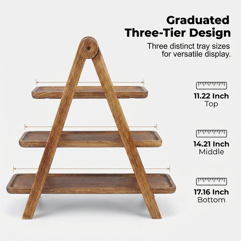 🔥35% OFF🔥3-Tier Wooden Serving Tray