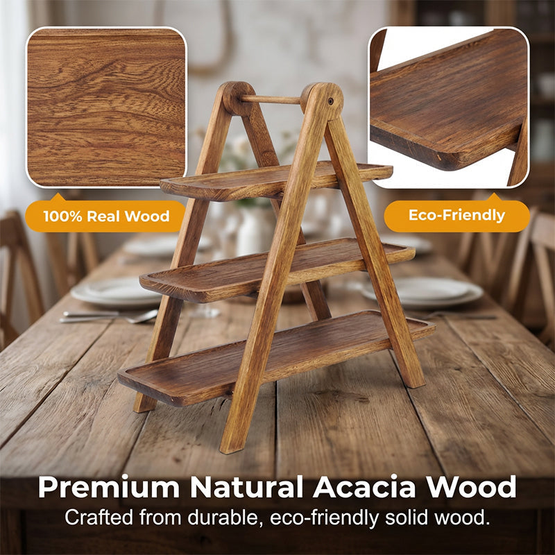 🔥35% OFF🔥3-Tier Wooden Serving Tray