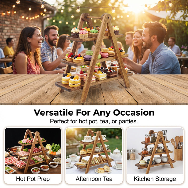 🔥35% OFF🔥3-Tier Wooden Serving Tray