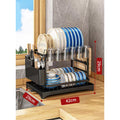 2-Tier Dish Drying Rack with Drainboard