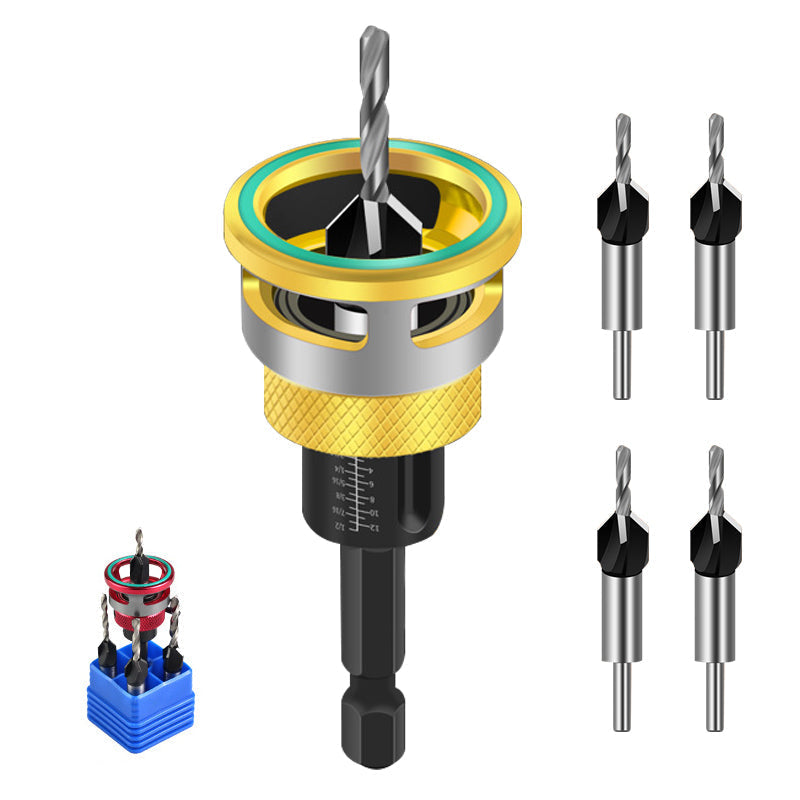 🔥Hot sale 30% OFF🔥4PCS Wood Countersink Drill Bit Set with Depth Stop