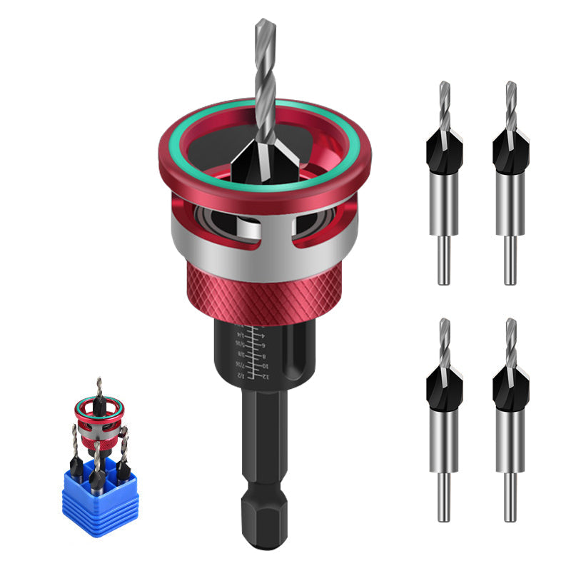 🔥Hot sale 30% OFF🔥4PCS Wood Countersink Drill Bit Set with Depth Stop