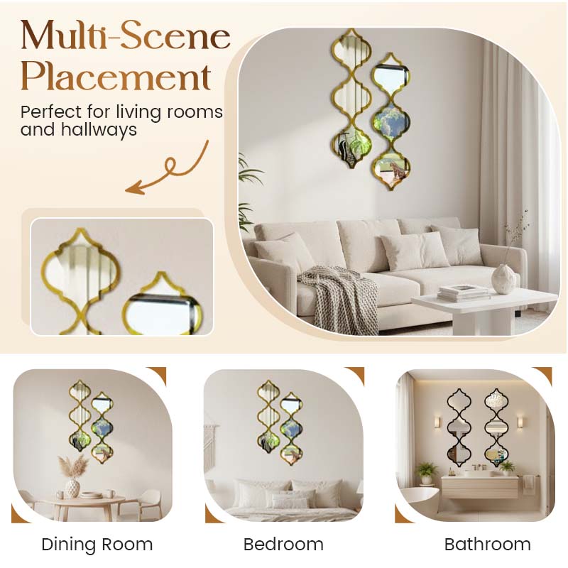 🔥40% OFF for a limited time🔥12PCS 3D Acrylic Mirror Rhombus Wall Stickers