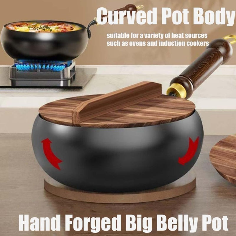 🔥2026 Hot sale 40% OFF🔥Uncoated Thick Iron Pot with Lid