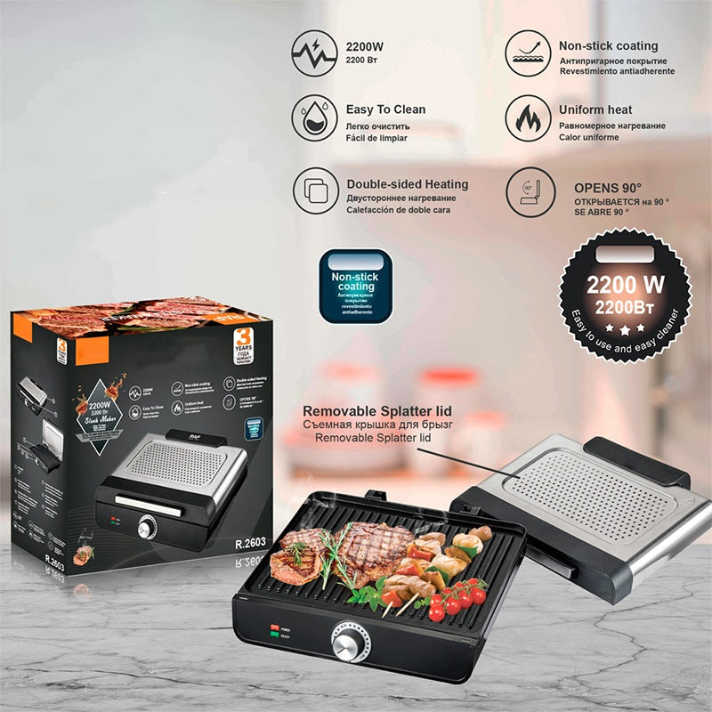 🔥60% OFF for a limited time🔥2200W Smokeless Indoor Grill with Non-Stick Plate
