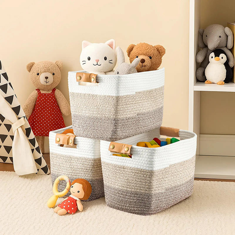 🔥 Hot sale 30% OFF🔥Woven Cotton Rope Storage Basket with Handles