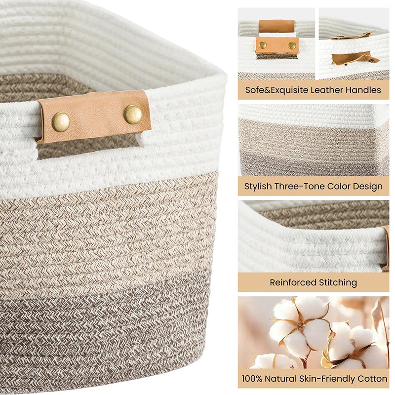 🔥 Hot sale 30% OFF🔥Woven Cotton Rope Storage Basket with Handles