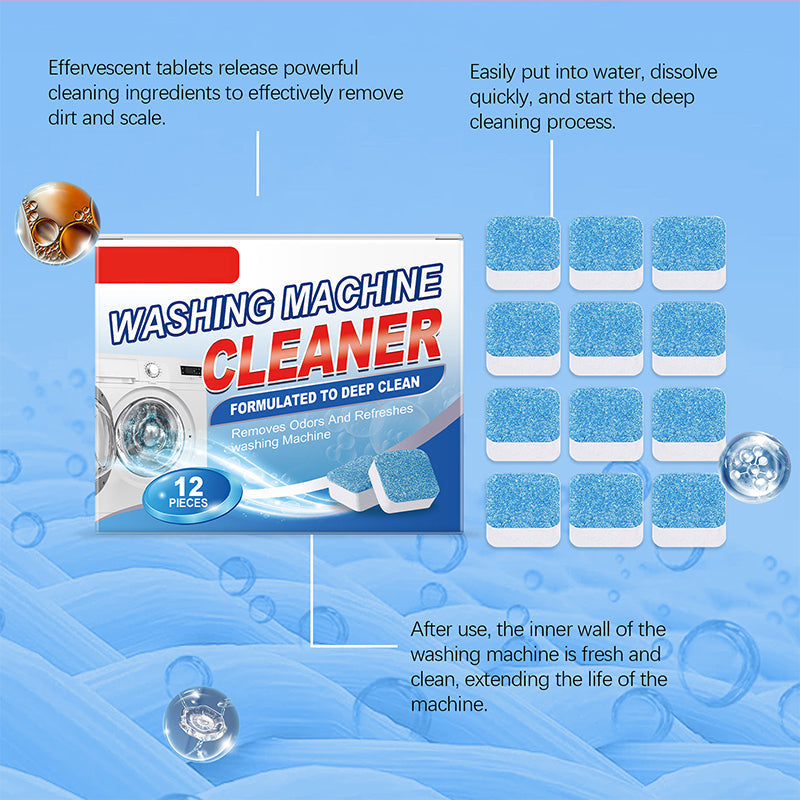 🔥 Hot sale 28%-50% OFF🔥Powerful Washing Machine Cleaner Tablets - 12 Counts