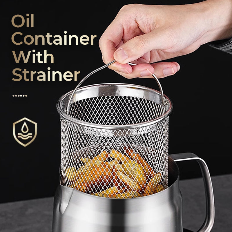 🔥 Hot sale 30% OFF🔥Multi-Function Large Capacity Stainless Steel Oil Filter Container