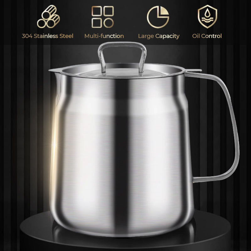 🔥 Hot sale 30% OFF🔥Multi-Function Large Capacity Stainless Steel Oil Filter Container