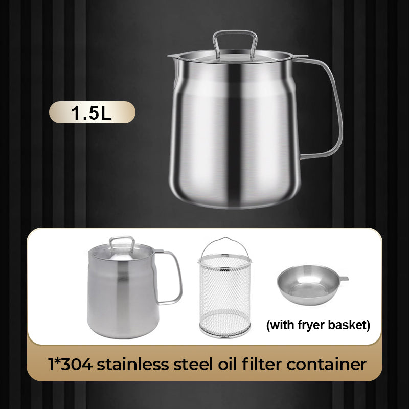 🔥 Hot sale 30% OFF🔥Multi-Function Large Capacity Stainless Steel Oil Filter Container