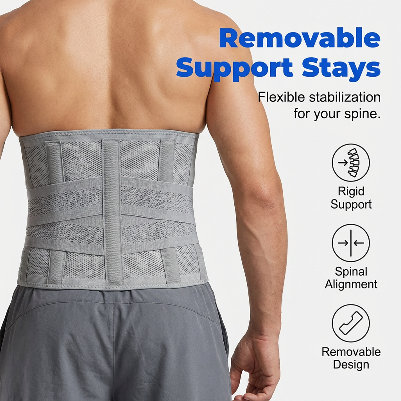 📢📢50% OFF !! ⏰Dual-Strap Compression Back Brace with Removable Support Stays