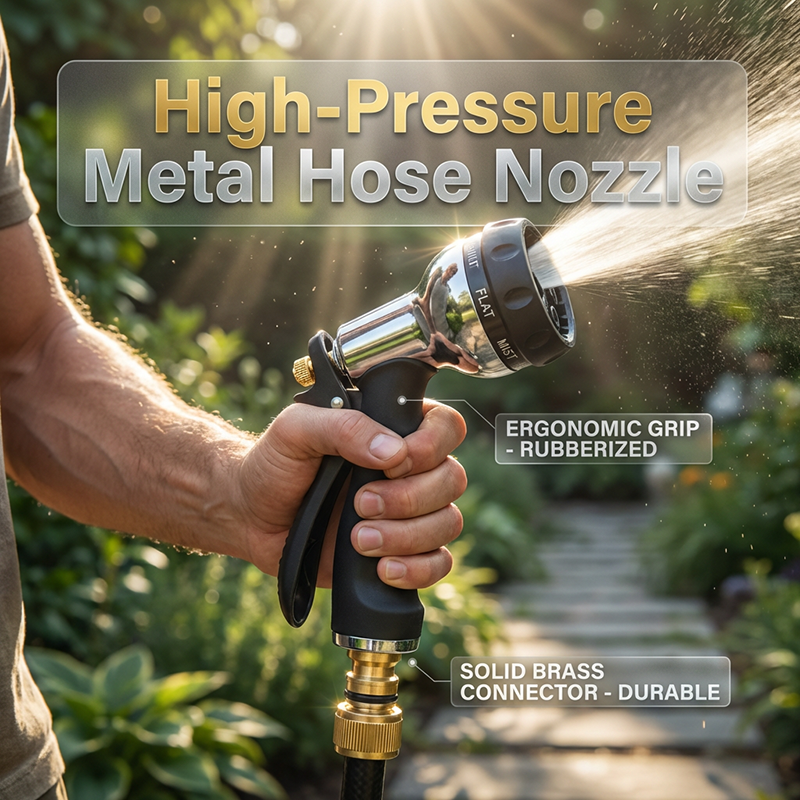 📢📢35% OFF !! ⏰Heavy-Duty Metal Garden Hose Nozzle Sprayer