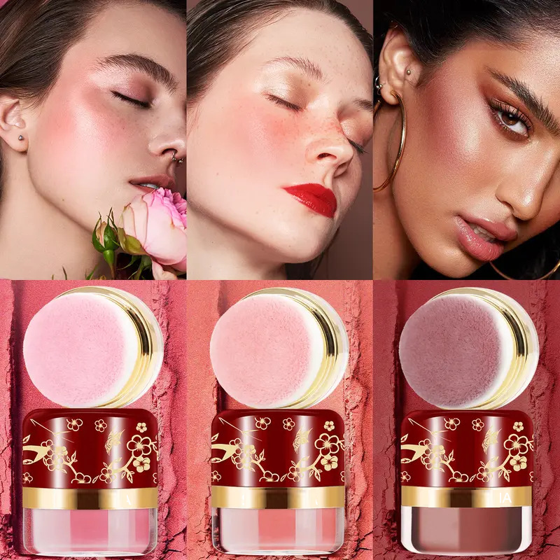 📢📢30%-46% OFF !! ⏰Portable Powder Blush with Puff Applicator