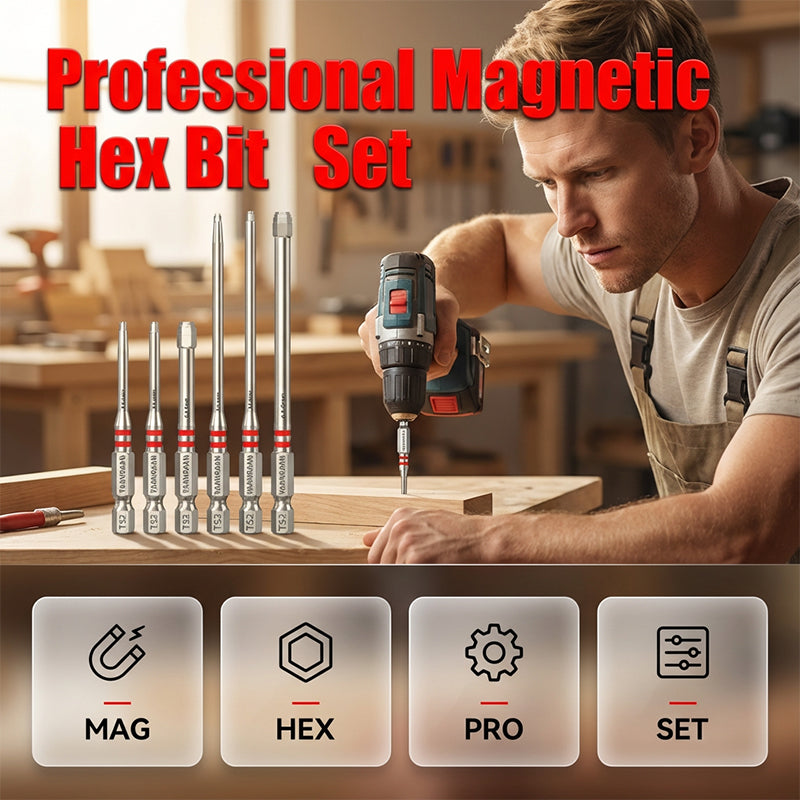 📢📢30% OFF !! ⏰Heavy-Duty Pagoda Hex Bits Set