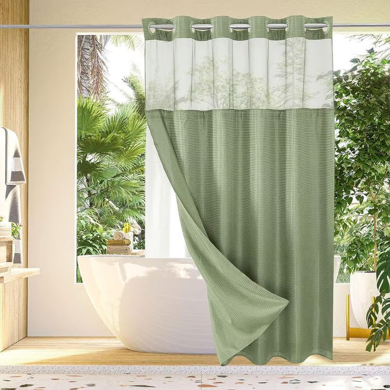 📢📢30% OFF !! ⏰Waffle Pattern Shower Curtain