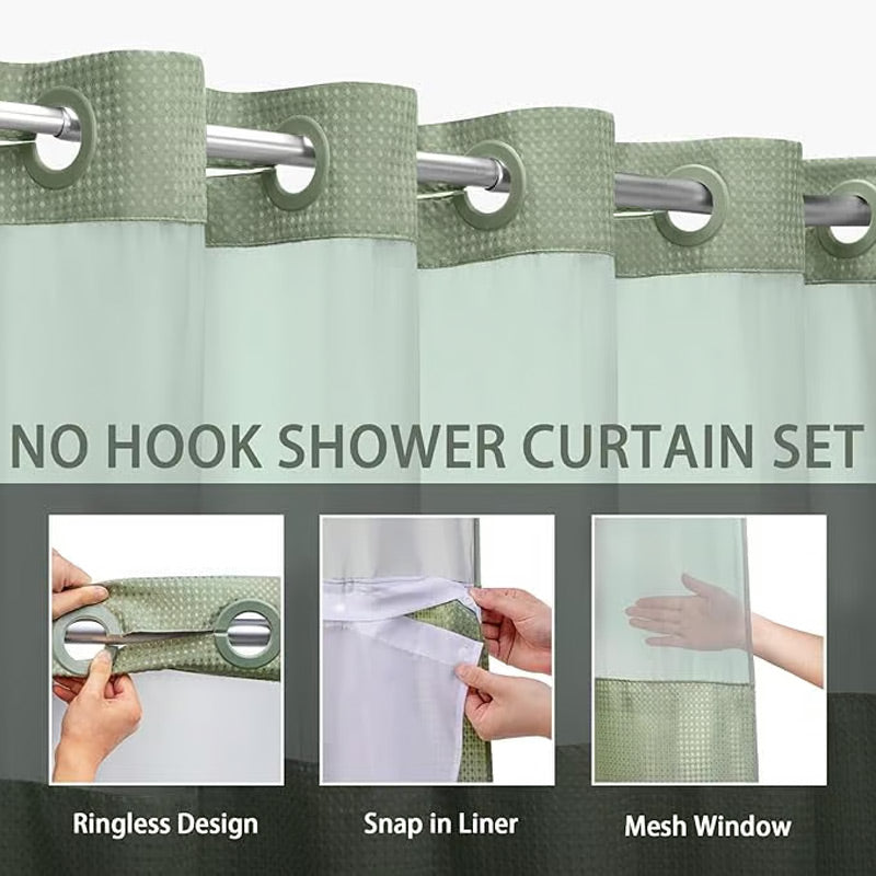 📢📢30% OFF !! ⏰Waffle Pattern Shower Curtain