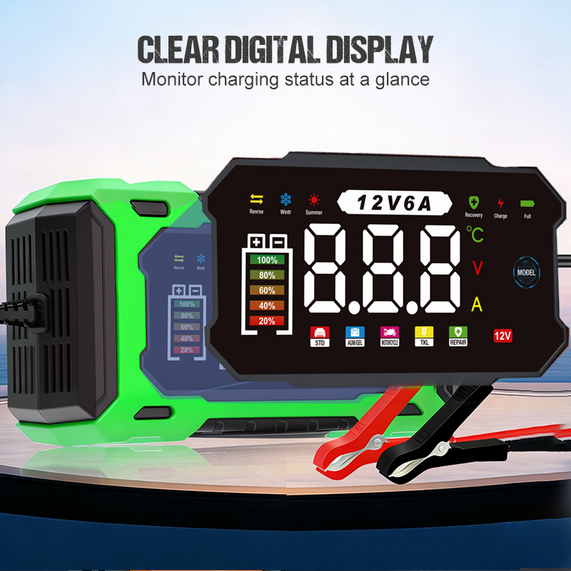 📢📢35% OFF !! ⏰12V 6A Smart Car Battery Charger with Pulse Repair