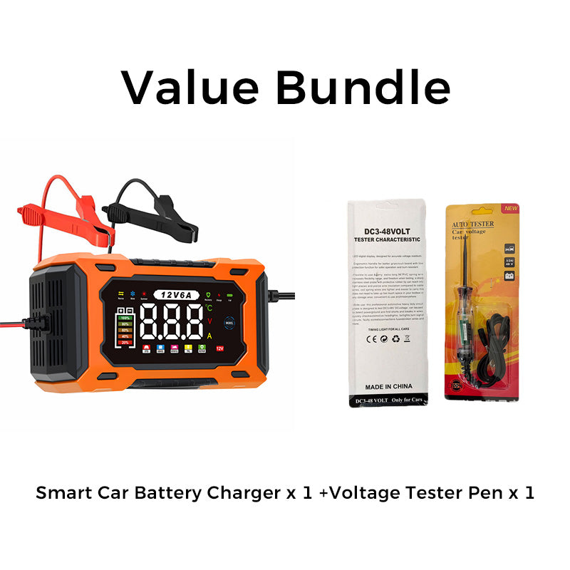 📢📢35% OFF !! ⏰12V 6A Smart Car Battery Charger with Pulse Repair