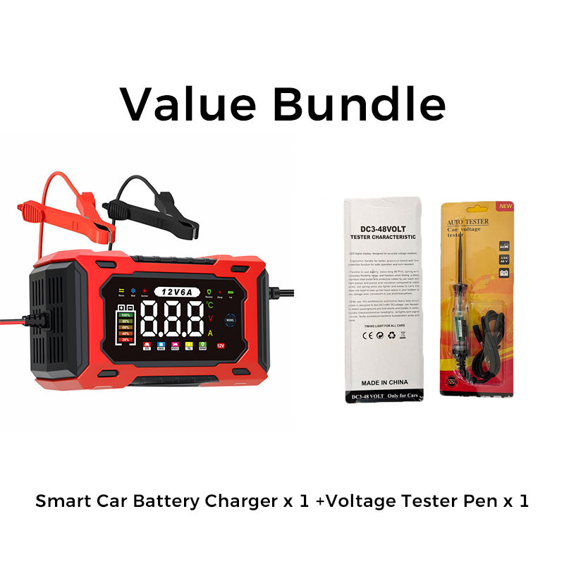 📢📢35% OFF !! ⏰12V 6A Smart Car Battery Charger with Pulse Repair