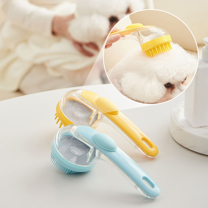 📢📢50% OFF !! ⏰Pet Bath Brush with Long Handle & Shampoo Dispenser