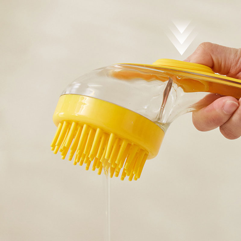 📢📢50% OFF !! ⏰Pet Bath Brush with Long Handle & Shampoo Dispenser