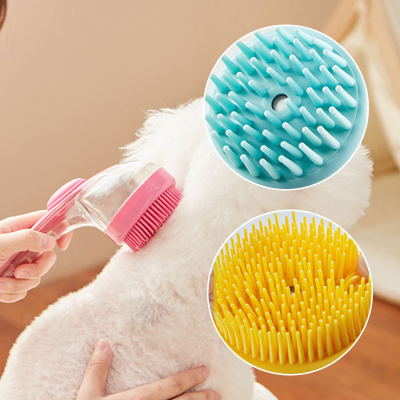 📢📢50% OFF !! ⏰Pet Bath Brush with Long Handle & Shampoo Dispenser