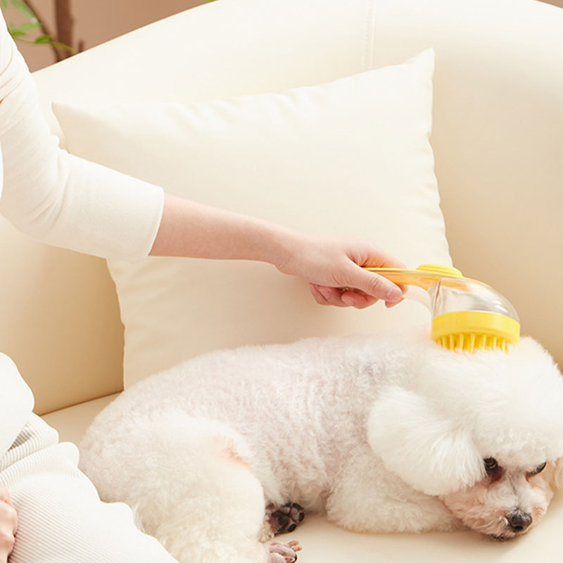 📢📢50% OFF !! ⏰Pet Bath Brush with Long Handle & Shampoo Dispenser