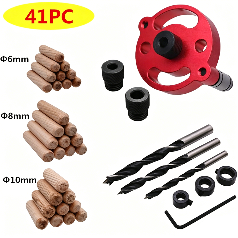 📢📢40% OFF !! ⏰Self-Centering Dowel Jig Kit for Woodworking