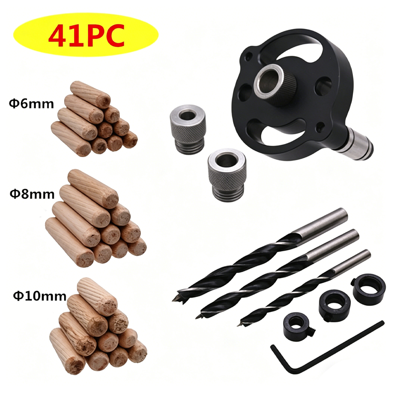 📢📢40% OFF !! ⏰Self-Centering Dowel Jig Kit for Woodworking